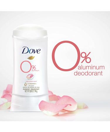 Dove 0% Aluminum Deodorant - Rose Petals Scent, 2.6 oz | Natural & Effective - Buy Online on GoSupps.com