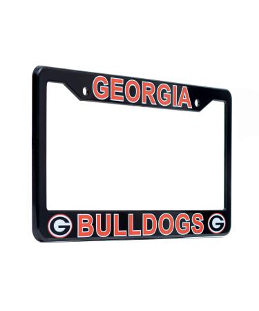 EliteAuto3K Georgia Bulldogs License Plate Frame Cover  Black  12.25 x 6.25 - Ideal Gift for Sports Fans & Supporters  Slim Design