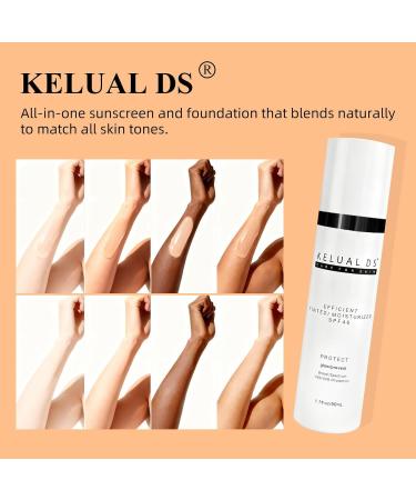 KELUAL DS Anti-Aging Tinted Face Moisturizer & Sheer Face Sunscreen SPF 46 Hydrating Skin Care & Sunscreen Moisturizer 1.7OZ/50ML - Buy Online on GoSupps.com