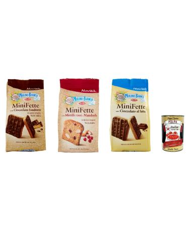 Italian Gourmet E.R. Mulino Bianco Biscottes Mini graisses avec chocolate al latte fondente e cranberries + polpa italien gourmet polpa 400 g