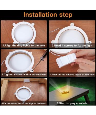BLINNGO Cornhole Ring Lights - Single Color Gold | LED Cornhole Edge Lights for Standard Boards & Bags - Buy Online on GoSupps.com