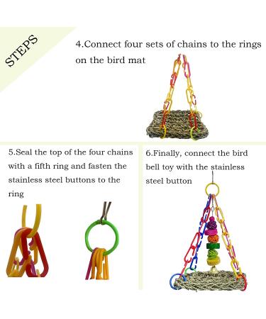 Seagrass Bird Hammock Swing Mat - Colorful Chewing Toy for Parrots & Lovebirds - Buy Online on GoSupps.com