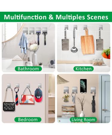 Boxing Razor Bracket Shower Set - 4 Stainless Steel Self-Adhesive Multi-Purpose Hooks for Bathroom Bedroom & Kitchen | No Drilling Required - Buy Online on GoSupps.com