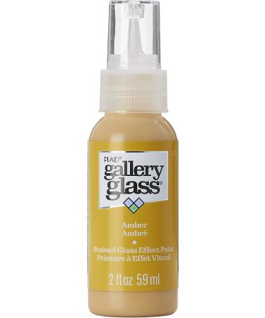 Gallery Glass  Amber Stained Glass 2 fl oz Brilliant Smooth Finish Paint  Perfect for Easy to Apply DIY Arts and Crafts  19712 Transparent Amber