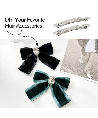 Cinaci 20 Pack 4 Inch Blank Silver Metal French Barrettes Snap Hair Clips Pins for Women Girls - DIY Craft Hair Accessories - Buy Online on GoSupps.com
