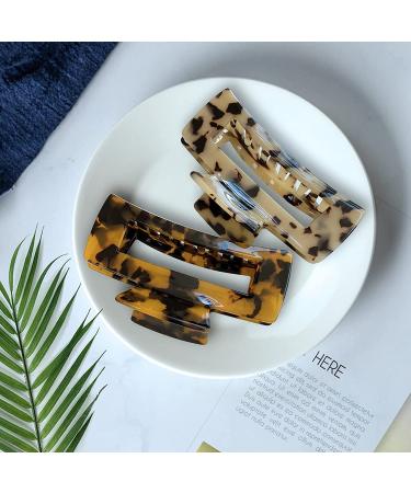 Large Tortoise Hair Claw Clips for Thick Hair - 2 Pack Acrylic Celluloid French Butterfly Jaw Clips for Strong Hold - Ideal for Women and Girls - Buy Online on GoSupps.com
