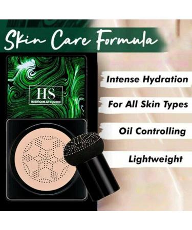 PICKX Mushroom Head Foundation Air Cushion CC Cream Moisturizing Concealer Lasting Makeup Oil Control Long lasting Liquid Foundation Beauty Moisturizing CC Cream (2PC) - Buy Online on GoSupps.com