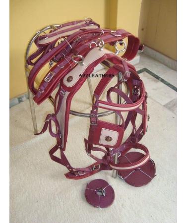 SHOWMEN CRAFT Cherry/Beige Synthetic Patent Nylon Horse Driving Harness & Designer Bridle (PONY) - Premium Quality for International Shipping - Buy Online on GoSupps.com