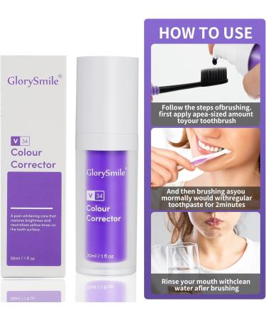 Fedeligio V34 Tooth Whitening Toothpaste - Bright White Teeth Removes Coffee & Smoke Stains Purple Toothpaste for a Radiant Smile - 1 Piece - Buy Online on GoSupps.com