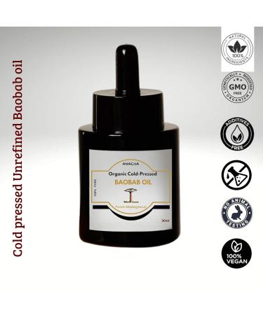 Organic Cold-Pressed Baobab Oil 100% Natural Wild Harvested Unrefined Madagascar - Buy Online on GoSupps.com