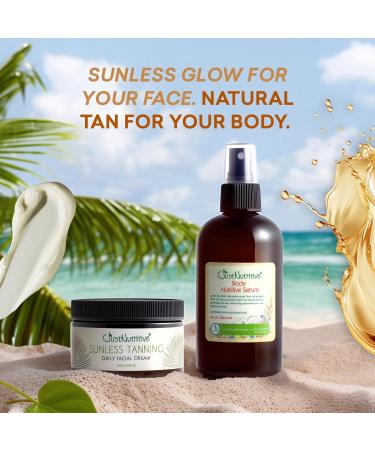 Just Nutritive Sunless Facial Tanning Cream & Body Nutritive Serum | Self-Tanner for Face + Hydrating Body Oil for Glowing Smooth Radiant Skin | Natural 2-Pack - Buy Online on GoSupps.com