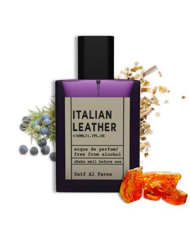 Italian Leather - Signature Perfume | Spicy Leathery Warm Scent | Alcohol Free & Long Lasting Arabian Perfume for Men 1.69 Fl. Oz.