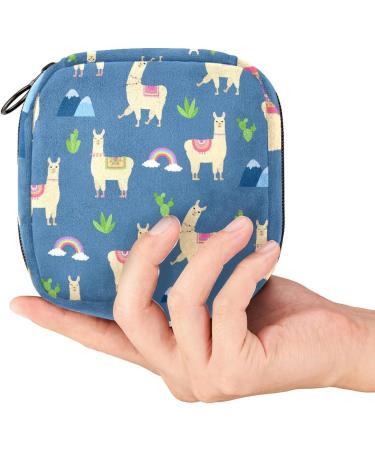Alpaca Cactus Rainbow Menstrual Pad Storage Bag - Portable Period Pouch for Women - Color 12 - Buy Online on GoSupps.com