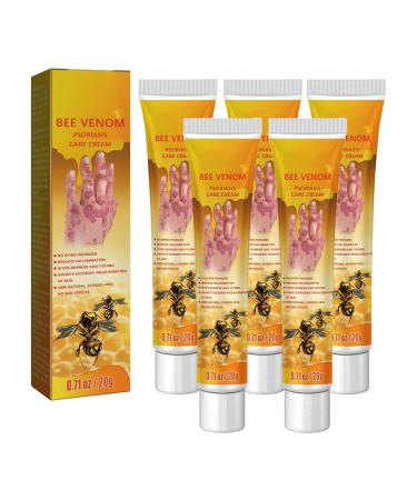 Tonkog Bee Venom Psoriasis Treatment Cream New Zealand Bee Venom Professional Psoriasis Treatment Cream Soothing and Moisturizing Psoriasis Cream Psoriasis Treatment for Skin (5 PCS)