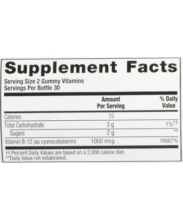 VitaFusion B-12 Gummy Vitamins - Energy Support, 1000 mcg, Raspberry Flavor, 60 Count - Buy Online on GoSupps.com