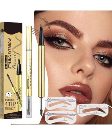 Yidueace Eyebrow Pen Double Sided 4 Fork Eyebrow Gel Pen Long Lasting Makeup Supplies Suitable for Daily Use Travel Work Sports Commuting - Buy Online on GoSupps.com