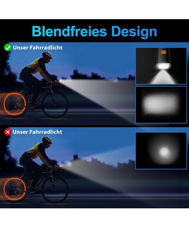 LED Bicycle Light Set - USB Rechargeable Front & Rear Lights IPX5 Waterproof STVZO Approved Black - Buy Online on GoSupps.com