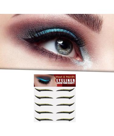 Esquirla 5 Pair of Eye Line Strip Sticker Eye Makeup Tool Waterproof Glitter Eyeliner Stickers for Daily Wear Weddings Eyes Dress up Parties Women Gold - Buy Online on GoSupps.com