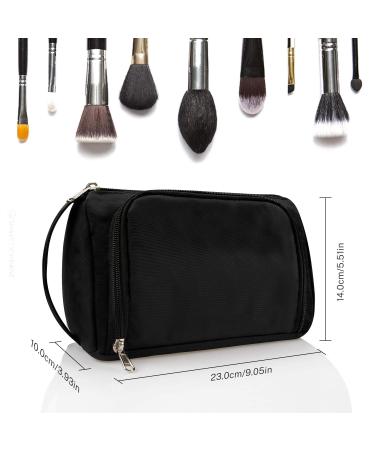 CUBETASTIC Small Makeup Bag - Travel Cosmetic Organizer for Women and Girls (Black Oxford Cloth) - Pack of 1 - Buy Online on GoSupps.com