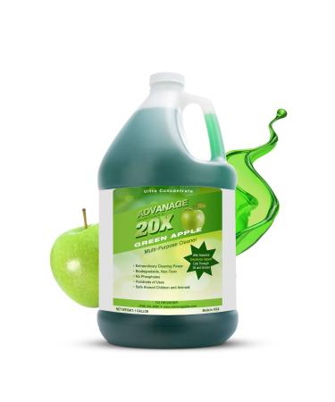 20X Multi-Purpose Ultra Concentrated Formula Makes 80 Quarts Eco Friendly Child and Pet Safe Non Toxic Biodegradeable green Apple Scent 128 fluid ounce One Gallon