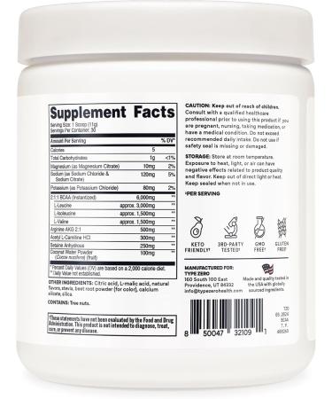Buy Type Zero Ultra Clean Vegan BCAA Powder + Electrolytes (Hawaiian Punch) - 6G 2:1:1 Sugar-Free Amino Acids Supplement for Men & Women - Best Post-Workout Vegan Drink - Buy Online on GoSupps.com