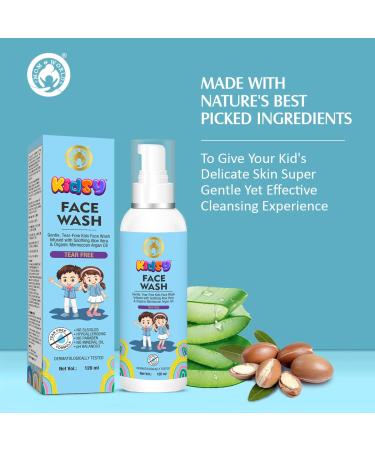 Buy Mom & World Kids Face Wash - Tear Free 120ml | No SLS Paraben | Enriched with Argan Oil & Aloe Vera for Gentle Cleansing - Buy Online on GoSupps.com