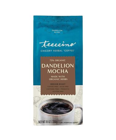Teeccino Dandelion Mocha Herbal Coffee 10oz - Prebiotic, Caffeine & Gluten Free - Buy Online on GoSupps.com