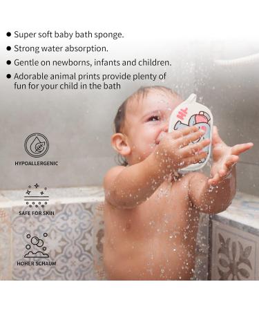Cozlly 4PCS Soft Cotton Baby Bath Sponges - Gentle Bath Wash for Newborns, Infants, and Toddlers - Buy Online on GoSupps.com