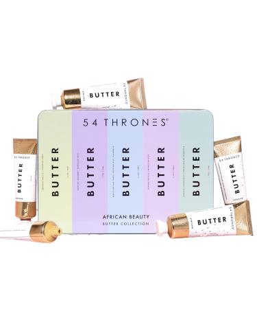 54 Thrones Oprah's Favorite Things: African Beauty Butter Collection Deluxe Tin Intensive Dry Skin Support Moisturizing Body Butter for Women Locks in Moisture 5-Piece Set 1.7 oz each