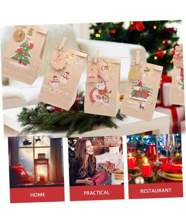HOLIDYOYO 1 Set Xmas Advent Calendar Bags Xmas Candy Pouch Santa Bags Holiday Party Favor Rope As Shown 18.00X9.00X1.00CM - Buy Online on GoSupps.com