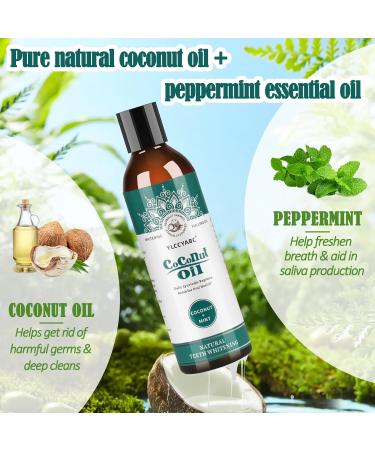 Coconut Oil Mouthwash (8 Fl. Oz) - Natural Mint Flavor Essential Oils for Fresh Breath & Healthy Gums - Dye-Free Oral Hygiene Solution - Buy Online on GoSupps.com