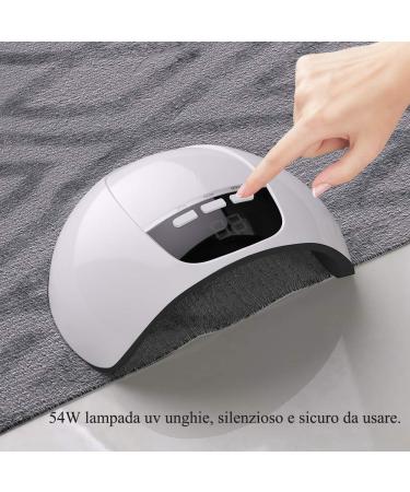 Angnya 54W Professional UV LED Nail Lamp - Automatic Start Sensor 3 Timer Settings for Perfect Manicure & Pedicure - Buy Online on GoSupps.com
