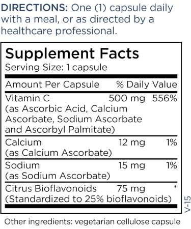 Metabolic Maintenance Buffered Vitamin C 500mg - Pure Buffered Vit C with Potassium Calcium & Magnesium Immune Support Ascorbic Acid Complex with Bioflavonoids - 90 Capsules - Buy Online on GoSupps.com