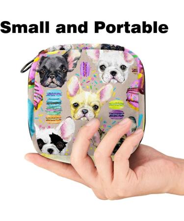 Storage Bags for Women's Bandages & Menstrual Products | French Bulldog Design - Zipper Pocket for Tampons & Insoles - Buy Online on GoSupps.com