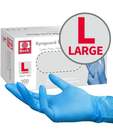 Nitrile Exam Gloves - Latex-Free, Powder-Free, Non-Sterile 5 mil (100 Pack, Blue/Black) - Large Size - Buy Online on GoSupps.com