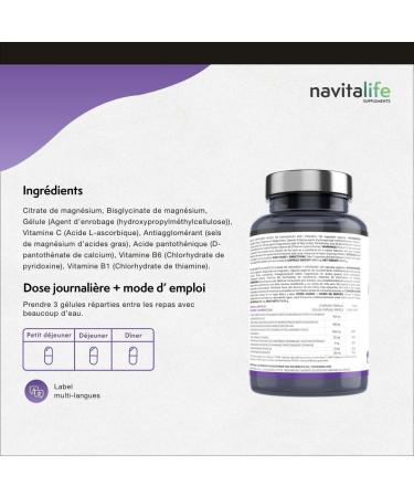 Elemental Magnesium 360mg - Magnesium Citrate 1545mg + Magnesium Bisglycinate 600mg with Vitamins C B6 B1 B5 | Reduces Fatigue & Muscle Pain | 120 Vegetable Capsules. - Buy Online on GoSupps.com