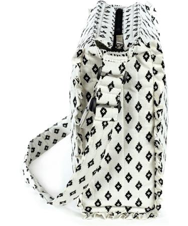 Buy Walking Mum Boho Chic Baby Changing Bag - Stylish White/Black Nappy Bag 32x32x12 cm | International Shipping Available - Buy Online on GoSupps.com