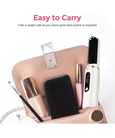 Portable Cordless Hair Straightener Brush - Mini Ionic Hot Comb for Travel & Home - Buy Online on GoSupps.com