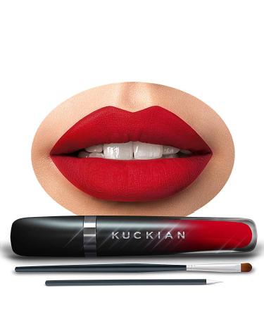 PERFECT Red Lipstick - 12-Hour Kiss Proof Velvet - Ultra Long Lasting - Brush & Diamonds - Clean  Vegan  Independent & Cruelty Free
