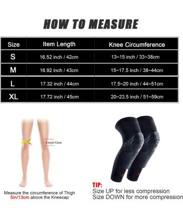 Kuangmi Knee Pads Compression Leg Sleeves - Basketball Volleyball & Weightlifting - Large Size - Black (Pair - Buy Online on GoSupps.com