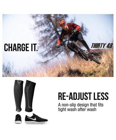 Thirty48 Graduated Calf Compression Sleeves 15-20 & 20-30 mmHg | Fast Recovery & Muscle Oxygenation | Medium Size Fluorescent Pink 1 Pair - Buy Online on GoSupps.com