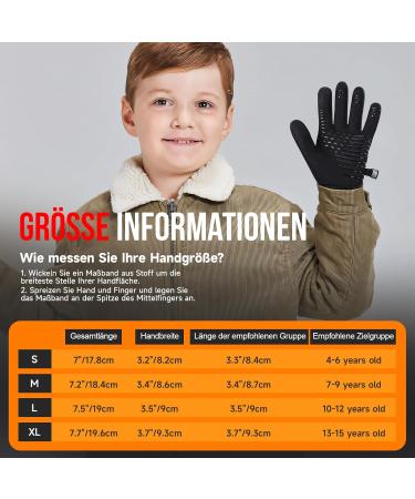 Ruixue Children s Winter Gloves | Warm Anti-Slip Windproof Fleece Gloves for Outdoor Sports (Ages 8-10) - Black - Buy Online on GoSupps.com