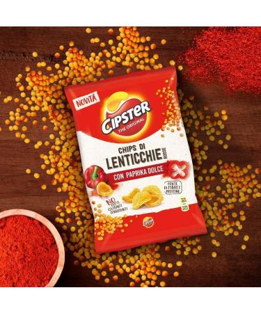 6x Cipster di Lenticchie Rosse alla Paprika red lens chips with paprika iconic shape and crispy taste 80 g - Buy Online on GoSupps.com