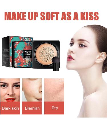 monshop BB CC Cream Foundation Air Cushion Foundation Full Coverage Concealer Makeup Cosmetic Tool Suitable for Dry and Oily SkinLong Lasting Base Hides Wrinkles with Sponge - Buy Online on GoSupps.com