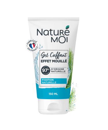 Naturé Moi - Wet Effect Styling Gel - Non-Greasy, Non-Sticky - 12 Hour Hold - All Hair Types - 97% Natural Origin - Organic Barley - 150ml - Recycled Tube - Made in France
