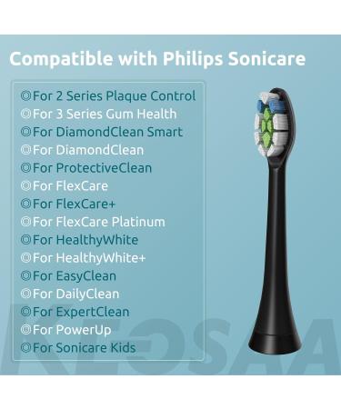 Keosaa Replacement Toothbrush Heads Compatible with Philips Sonicare Electric Toothbrush - Pack of 6 - Black - Buy Online on GoSupps.com