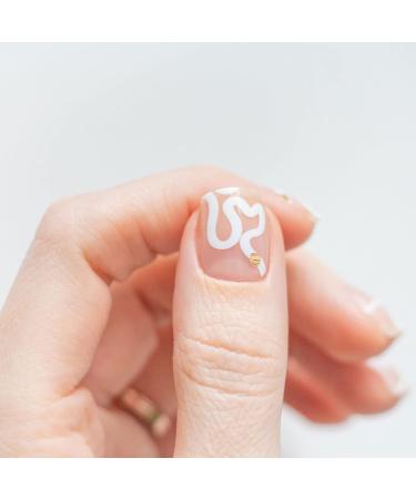 Avoa Beauty Nail Film - Swirl with Me | Self-Adhesive Transparent Nail Wraps | Long-Lasting White & Gold Design | 16 Thin Nail Art Stickers for Stunning Nails - Buy Online on GoSupps.com