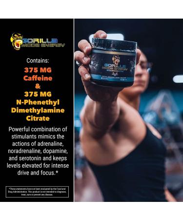 Gorilla Mode Stim Energy Pre-Workout Formula - Intense Focus & Clean Energy Blend with L-Tyrosine  Kanna  Caffeine  Huperzine A - 144g (Mango Peach) - Buy Online on GoSupps.com