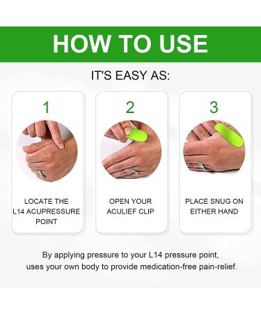 2 Pieces Pink Acupressure Clips - Aculief Finger Massagers for Migraine Relief Anxiety & Stress Reduction - Buy Online on GoSupps.com