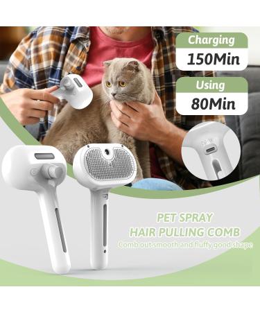 4-in-1 Self-Cleaning Cat Brush | Universal Pet Hair Cleaning Tool with 20ml Essence - Effective Knot Remover for Cats & Dogs - Buy Online on GoSupps.com